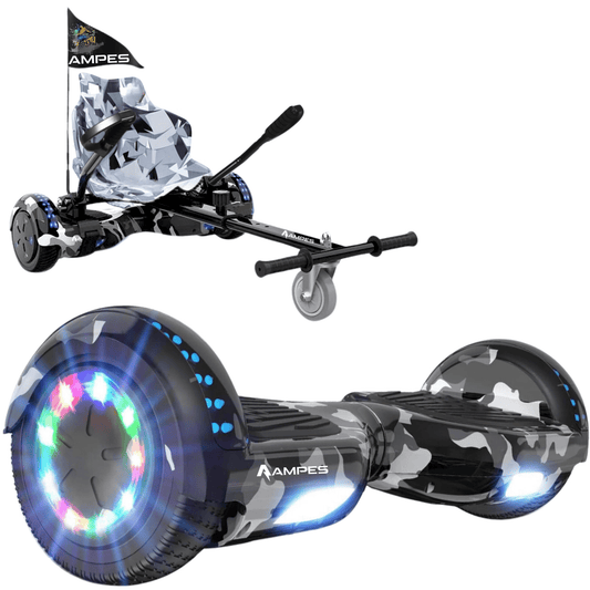 Hoverboard con silla 6,5 pulgadas Camuflaje + hoverkart Camuflaje – hoverboard y kart con asiento de camuflaje