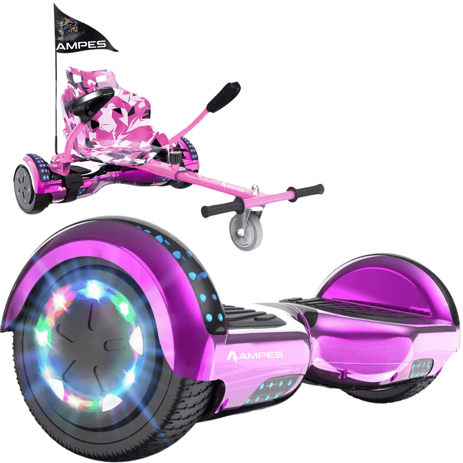 Hoverboard con silla 6,5 pulgadas Cromo Rosa + hoverkart Rosa