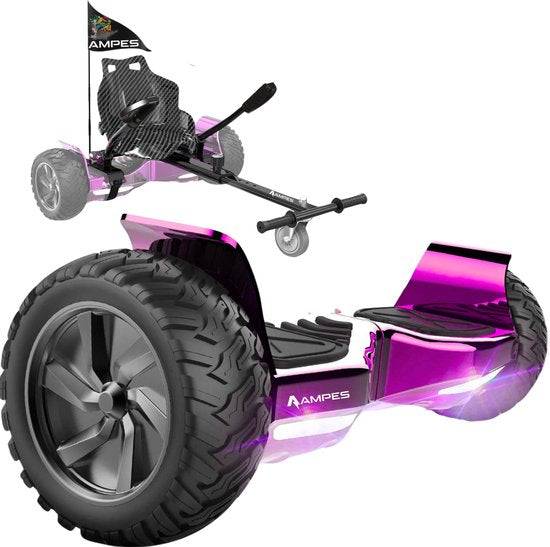 Hoverboard todoterreno con silla 8,5 pulgadas Cromo Rosa + hoverkart – opción de color Rosa