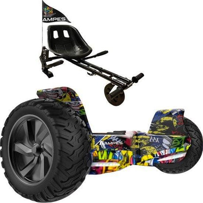 Hoverboard todoterreno con silla 8,5 pulgadas Hip Hop + hoverkart con amortiguadores – opción de color Hip Hop