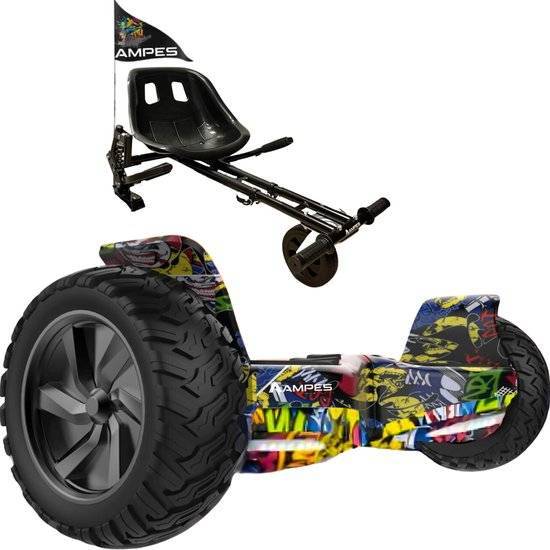 Hoverboard todoterreno con silla 8,5 pulgadas Hip Hop + hoverkart con amortiguadores – opción de color Hip Hop