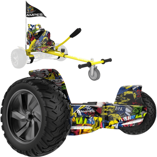 Hoverboard todoterreno con silla 8,5 pulgadas Hip Hop + hoverkart Hip Hop – vista completa del pack